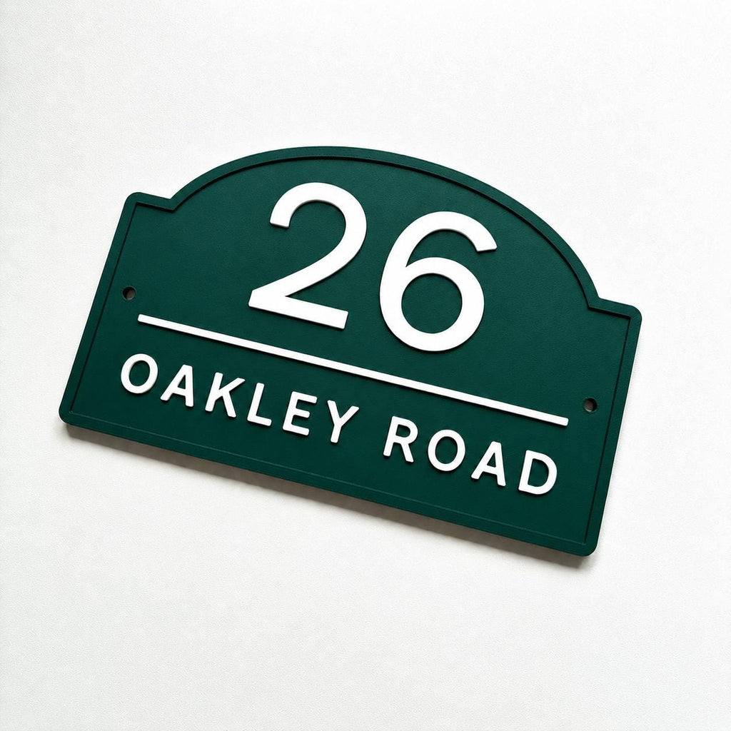 Personalised House Number Sign Modern Custom Street Name Text Plaque Wall Plate