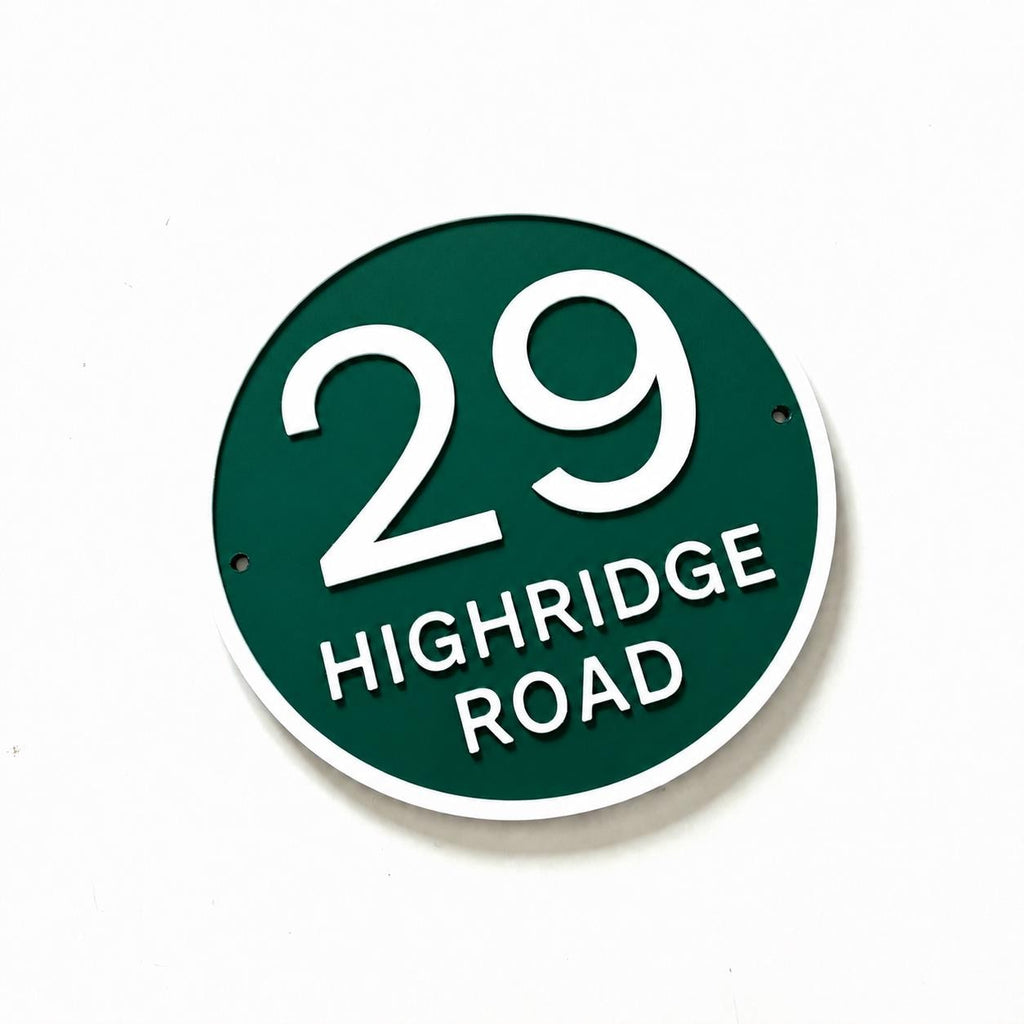 Personalised House Number Sign Custom Street Name Text Plaque Garden Wall Plate