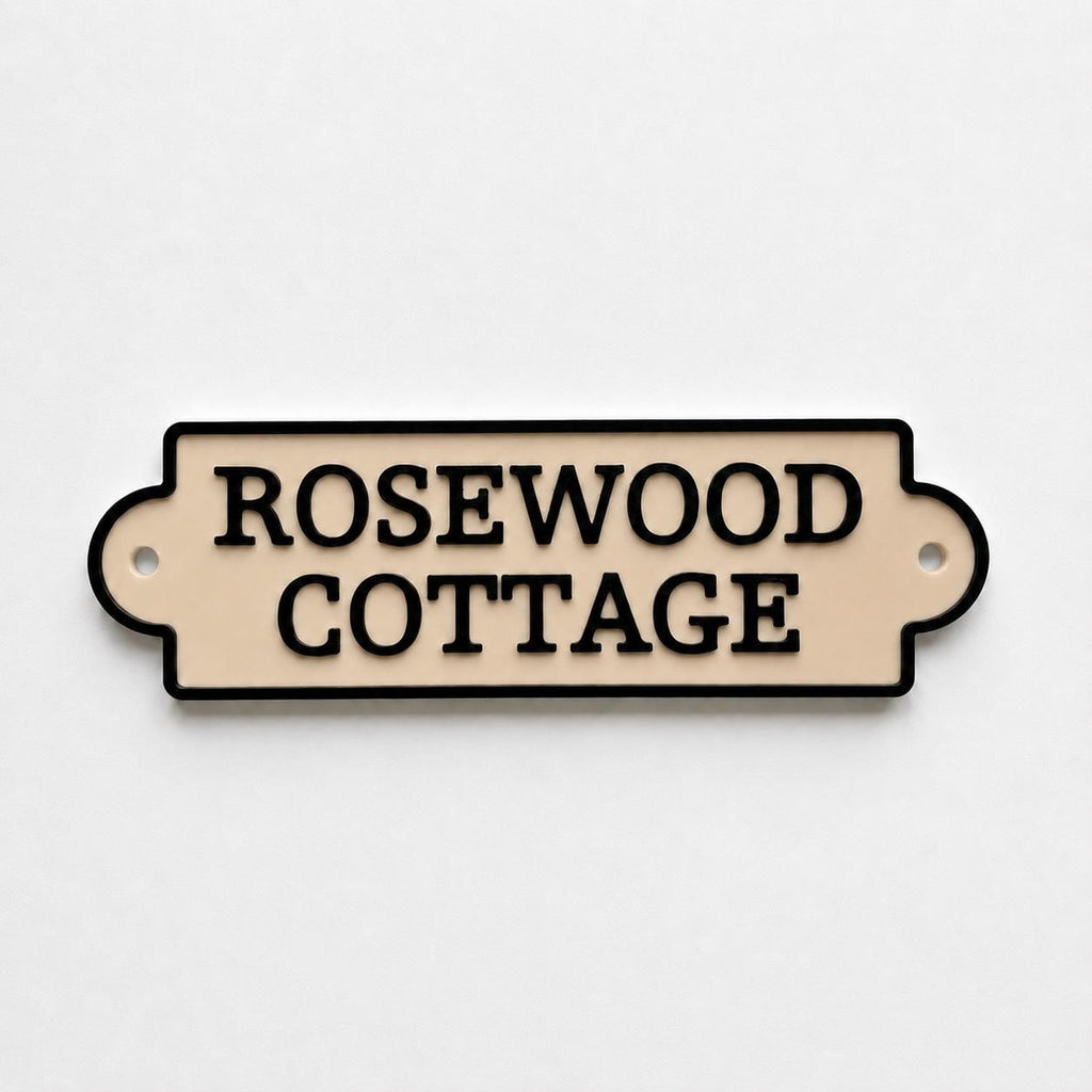 Personalised Text Sign Custom House Name Plaque Garden Wall Plate Memorial Bench