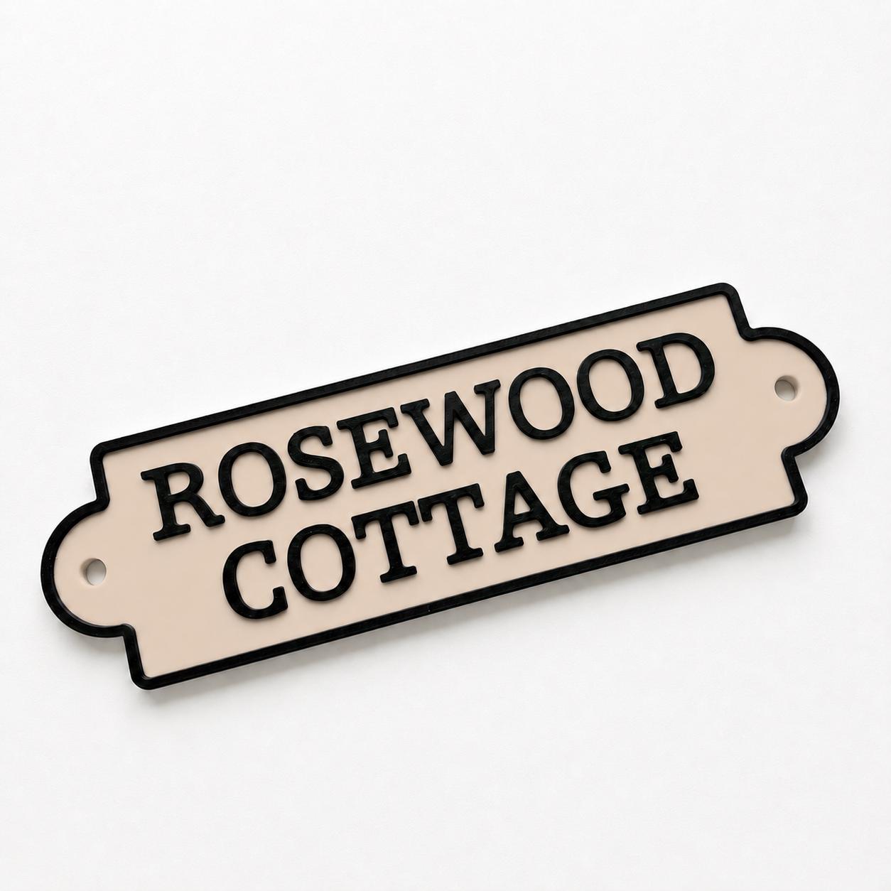 Personalised Text Sign Custom House Name Plaque Garden Wall Plate Memorial Bench