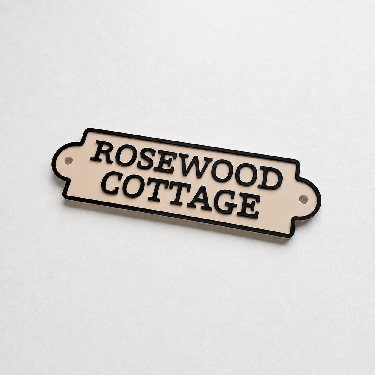 Personalised Text Sign Custom House Name Plaque Garden Wall Plate Memorial Bench