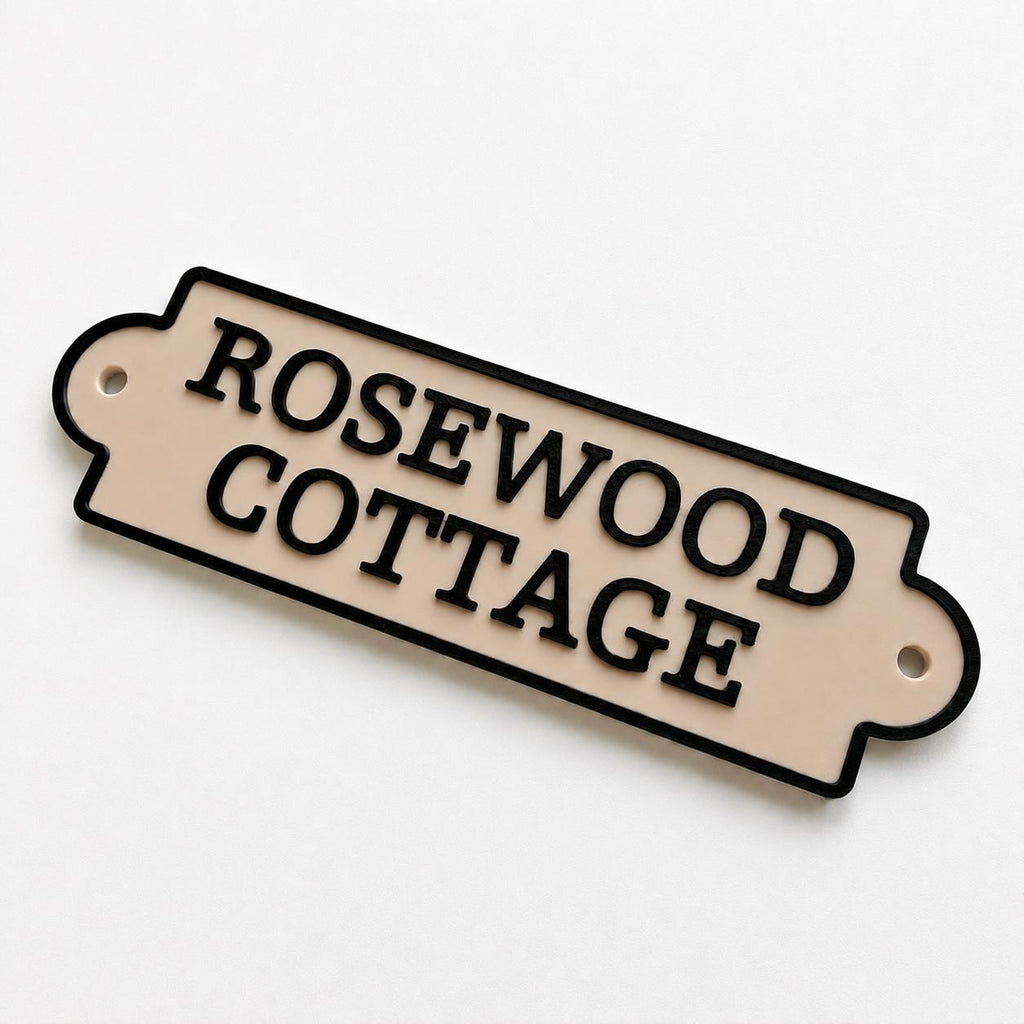 Personalised Text Sign Custom House Name Plaque Garden Wall Plate Memorial Bench