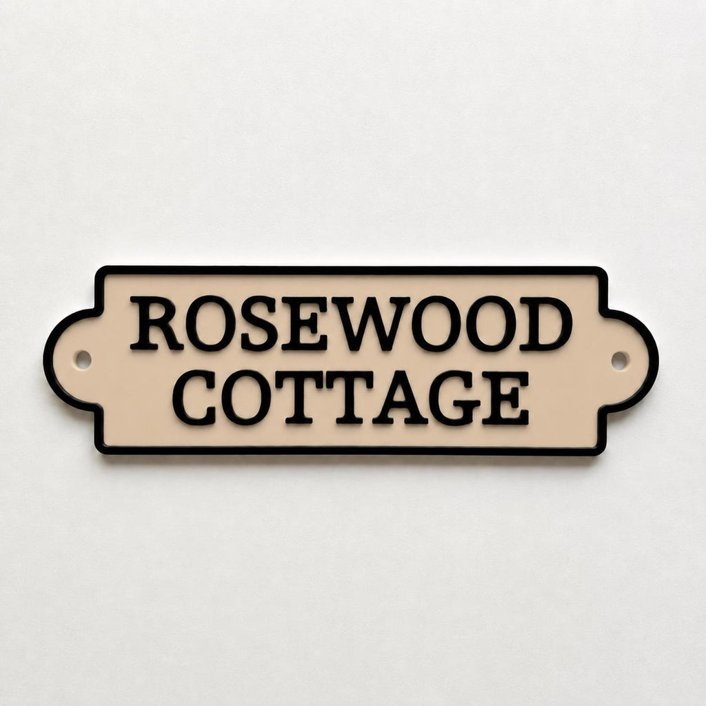 Personalised Text Sign Custom House Name Plaque Garden Wall Plate Memorial Bench