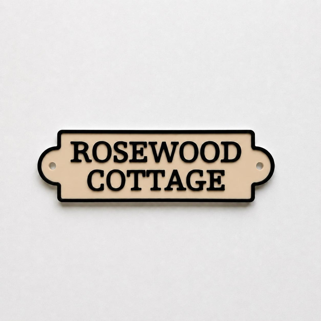 Personalised Text Sign Custom House Name Plaque Garden Wall Plate Memorial Bench