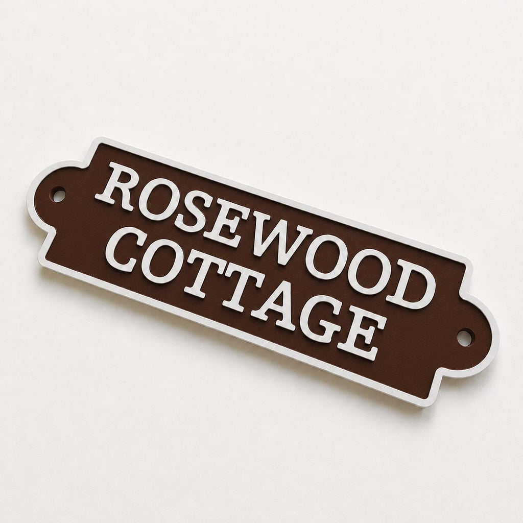 Personalised Text Sign Custom House Name Plaque Garden Wall Plate Memorial Bench