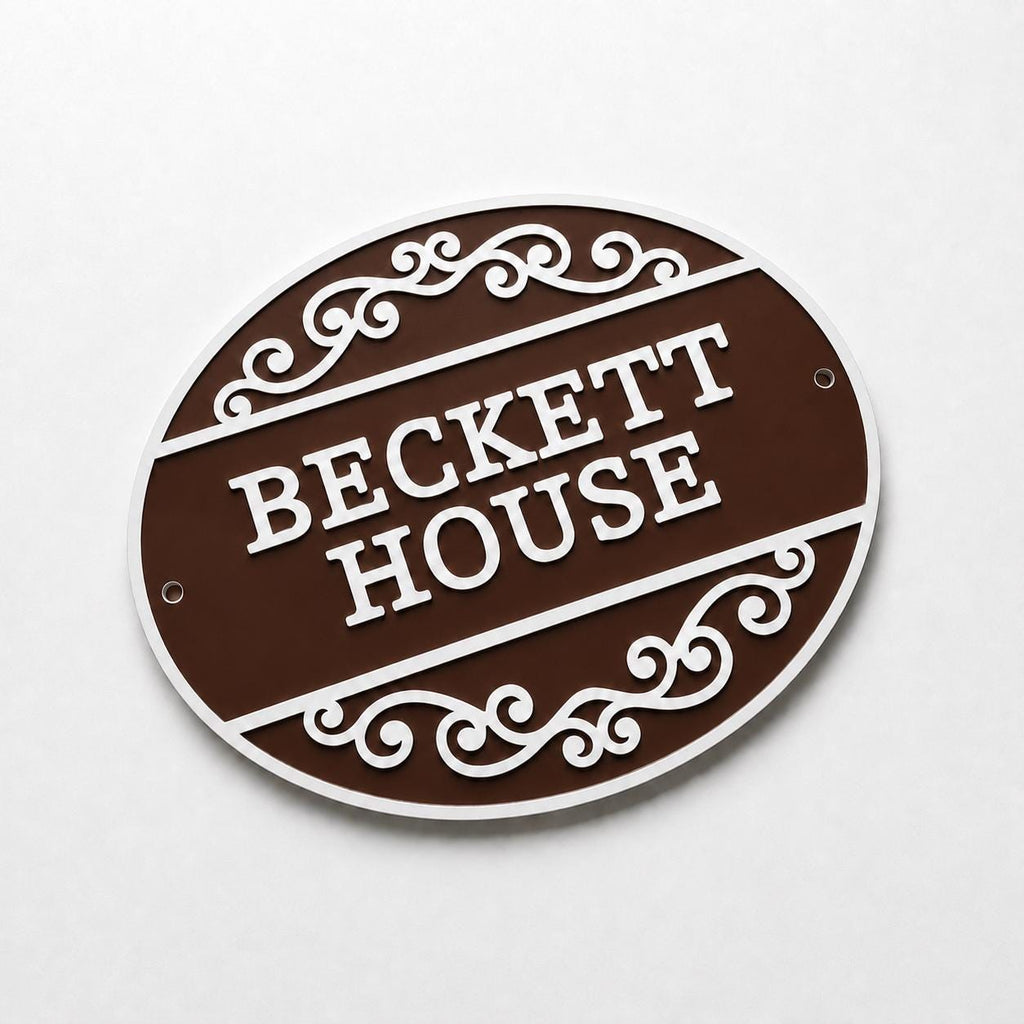Personalised Text Sign Custom House Name Plaque Garden Wall Plate Memorial Bench