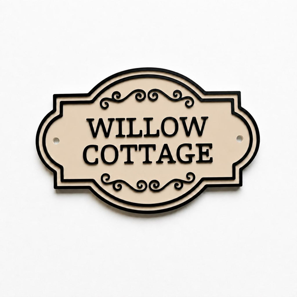 Personalised Text Sign Custom House Name Plaque Garden Wall Plate Memorial Bench