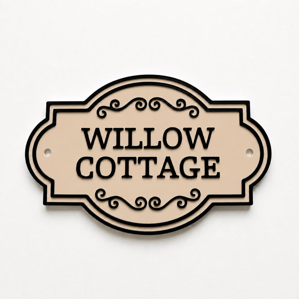 Personalised Text Sign Custom House Name Plaque Garden Wall Plate Memorial Bench