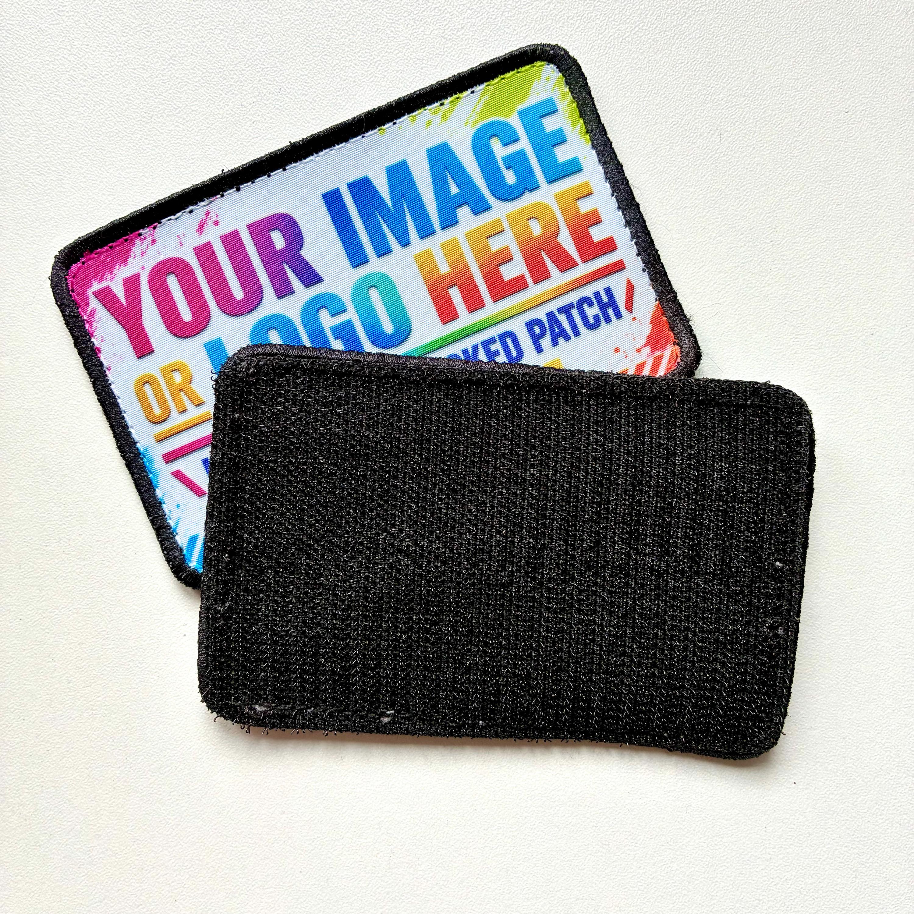 Personalised Printed Patch Hook & Loop Custom Photo Logo Image Text Badge