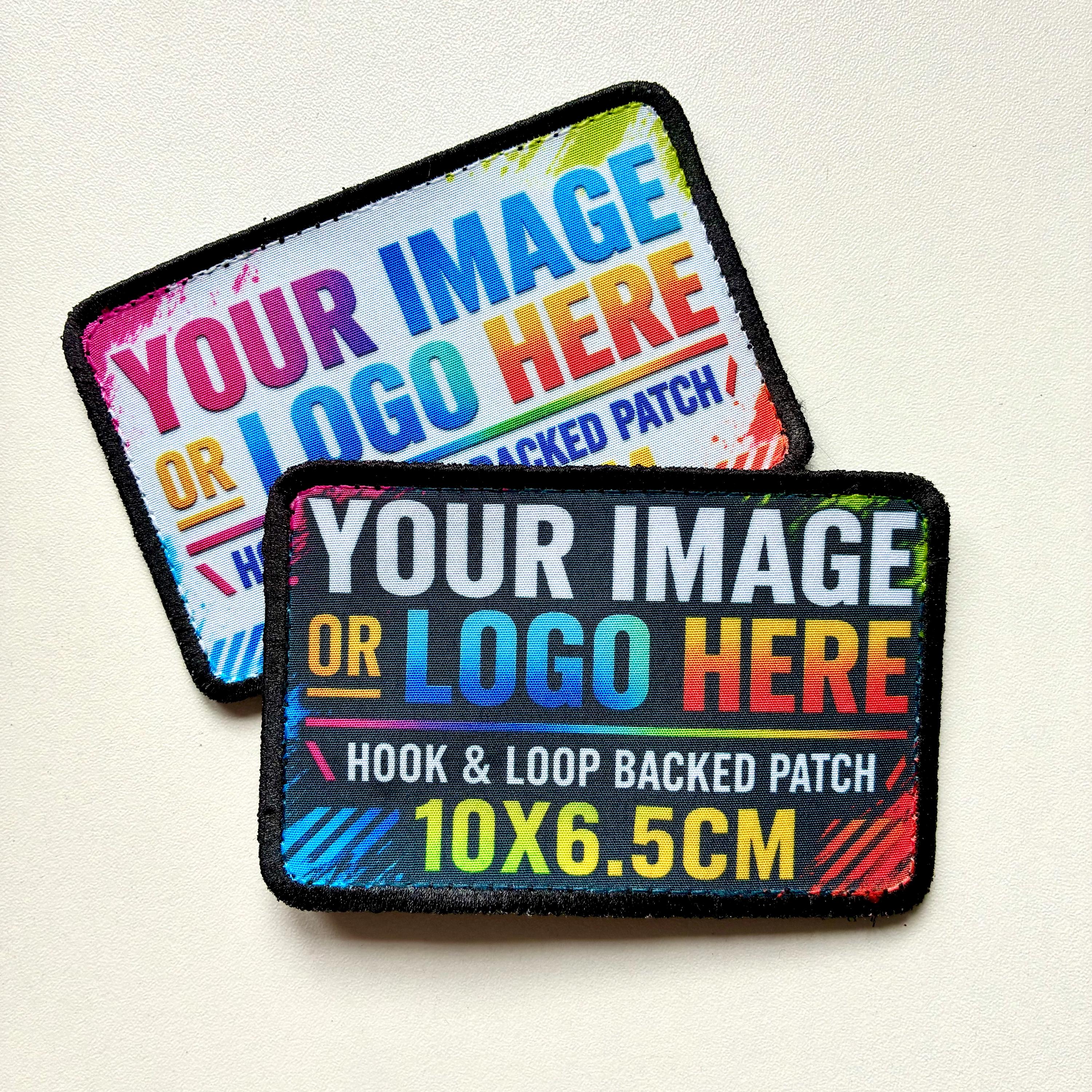 Personalised Printed Patch Hook & Loop Custom Photo Logo Image Text Badge
