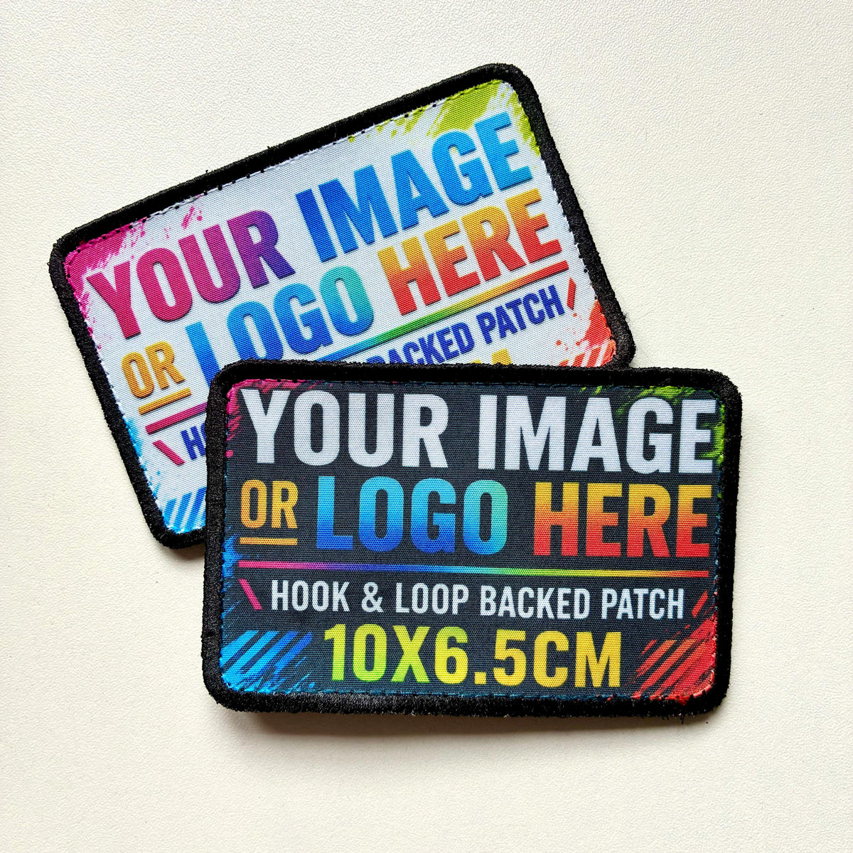 Personalised Printed Patch Hook & Loop Custom Photo Logo Image Text Badge