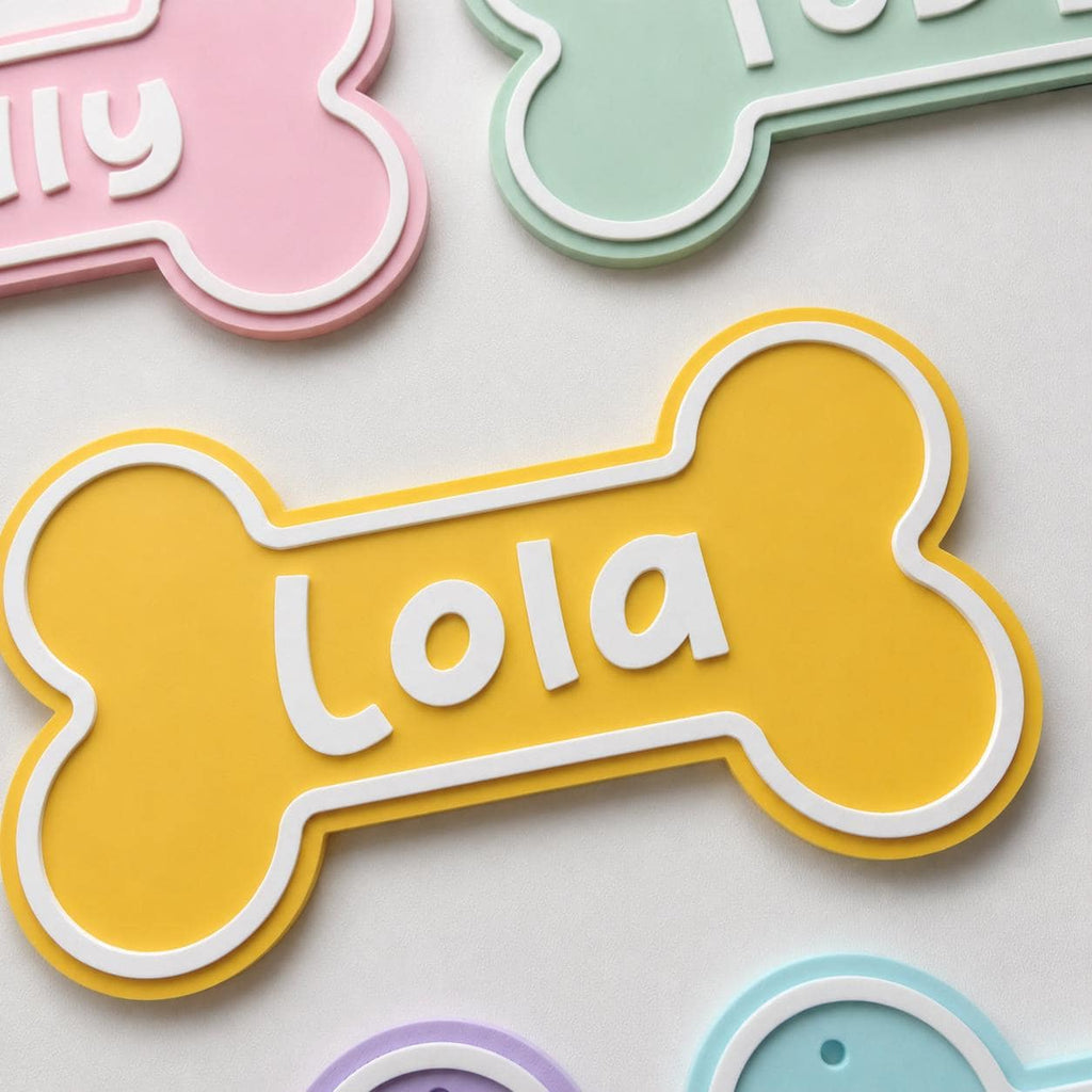 Personalised Dog Name Bone Sign – Custom Pet Crate Cage House Decoration Plate