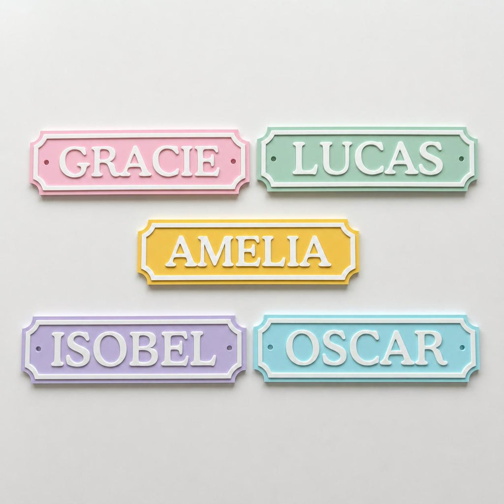 Personalised Kids Name Door Sign – Custom Girls Boys Bedroom Decoration Plate