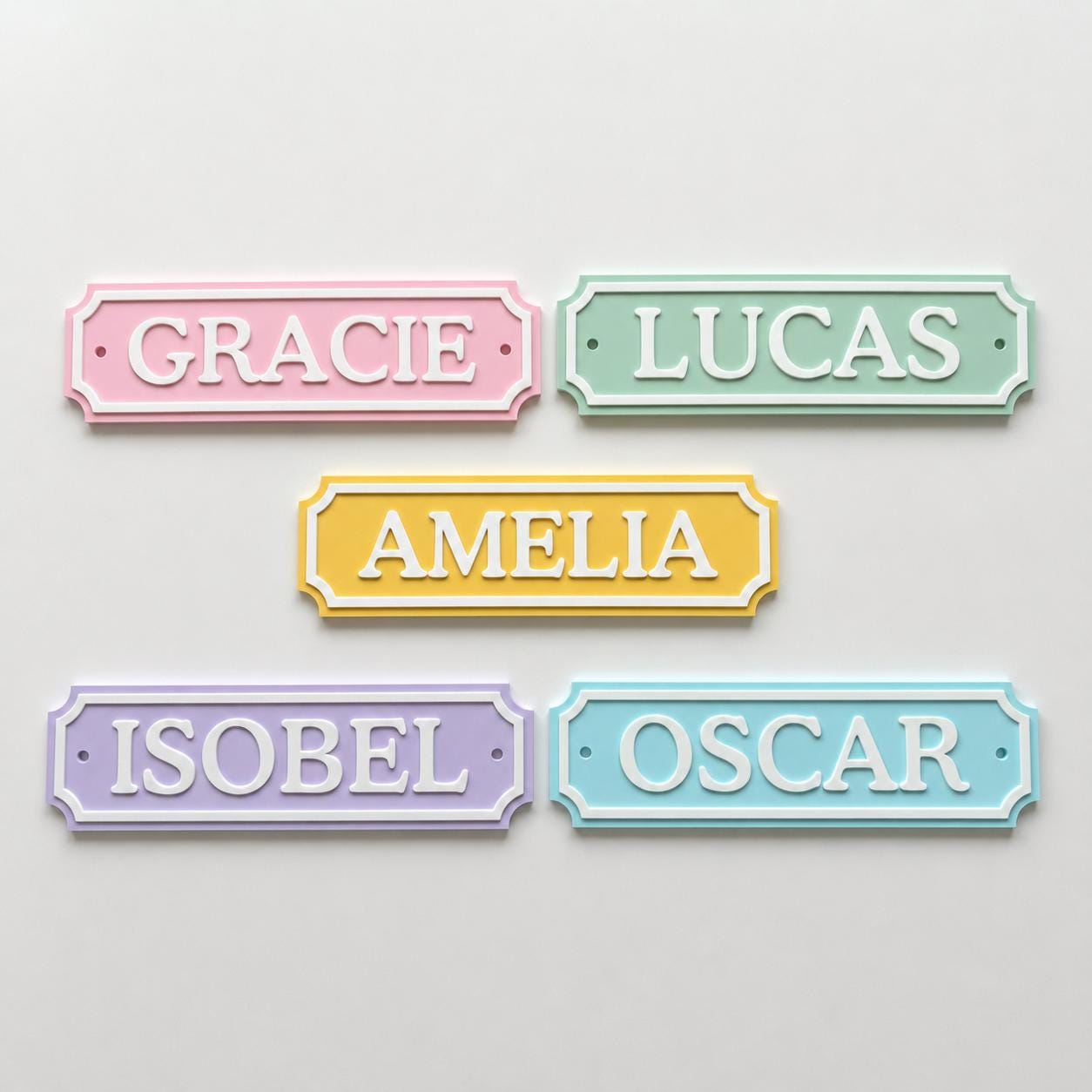 Personalised Kids Name Door Sign – Custom Girls Boys Bedroom Decoration Plate