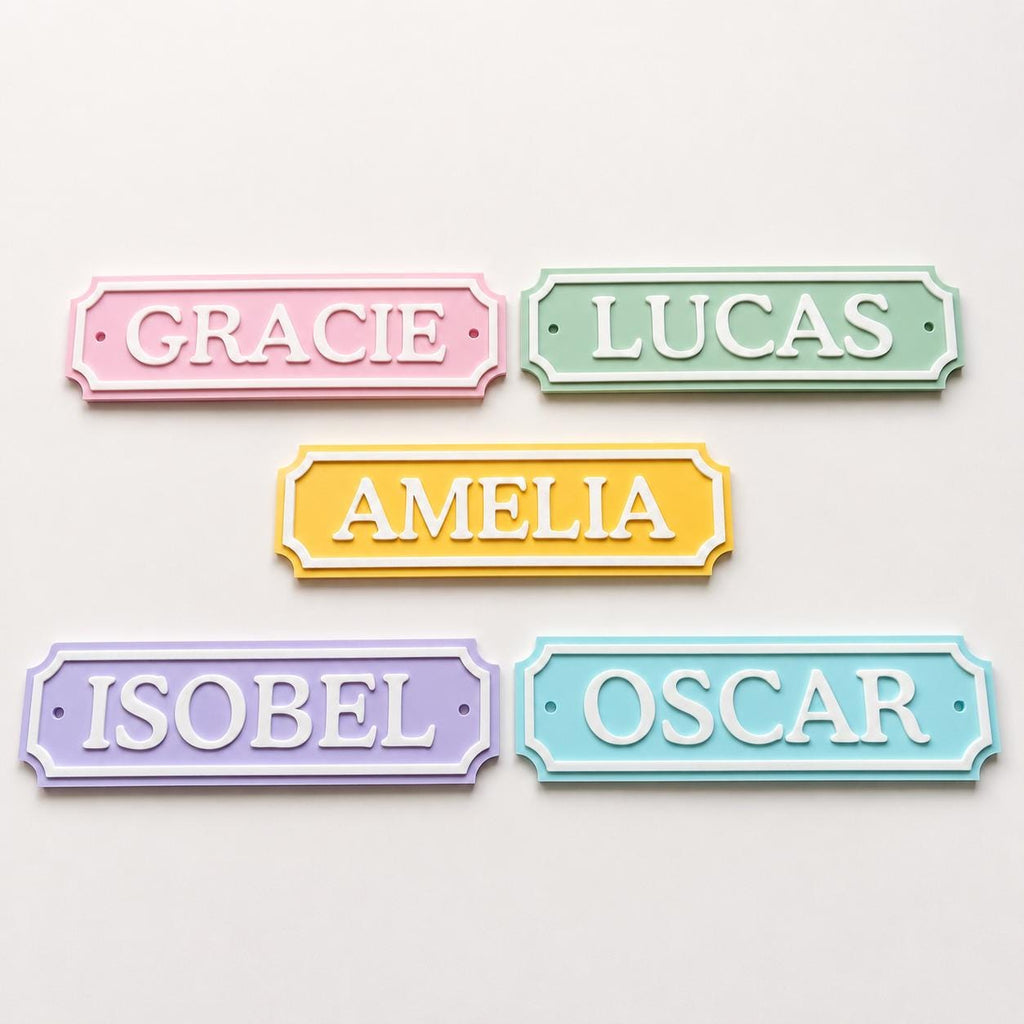 Personalised Kids Name Door Sign – Custom Girls Boys Bedroom Decoration Plate