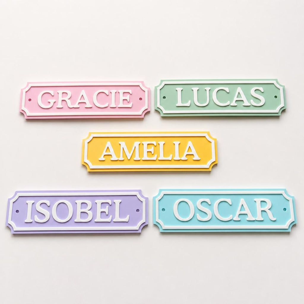 Personalised Kids Name Door Sign – Custom Girls Boys Bedroom Decoration Plate