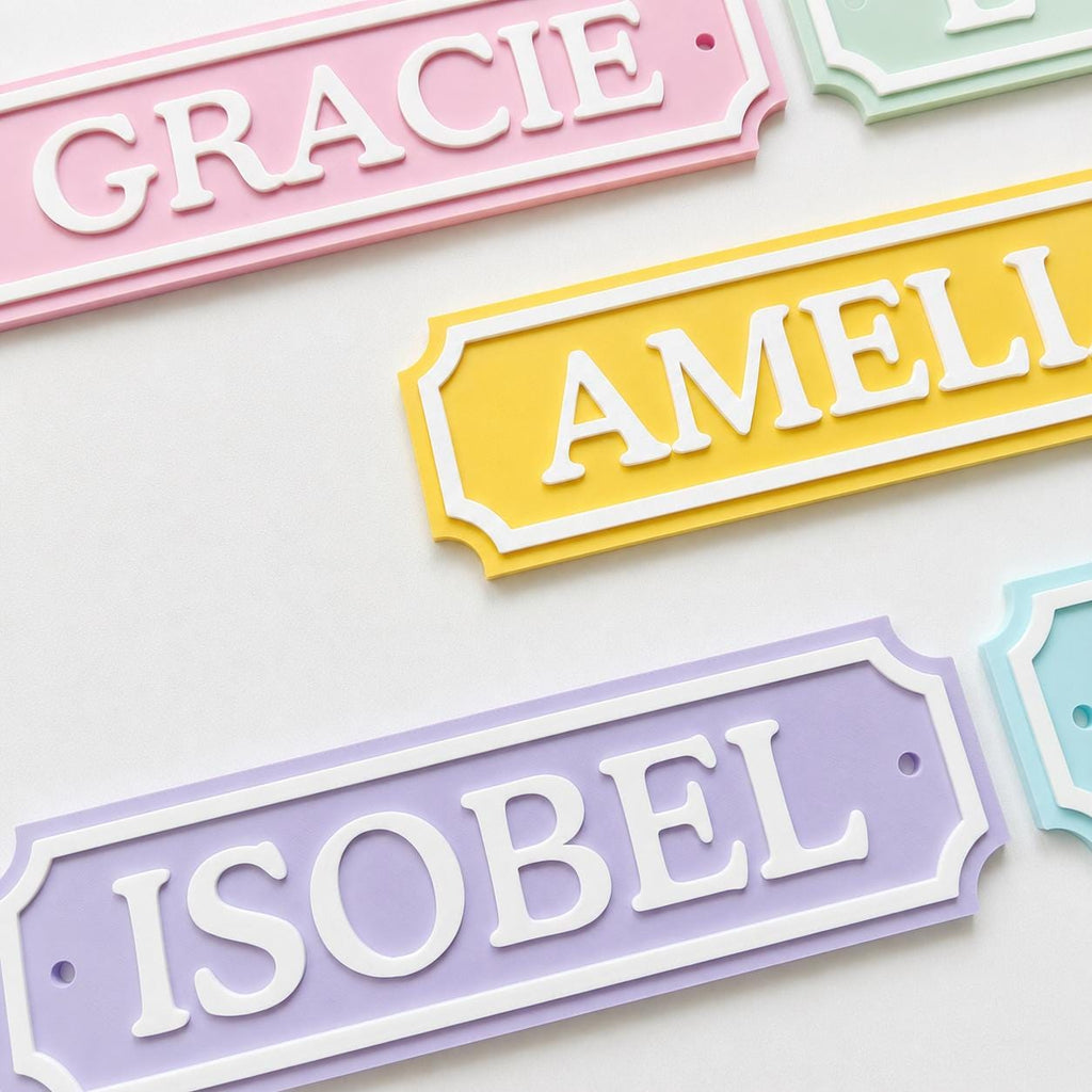 Personalised Kids Name Door Sign – Custom Girls Boys Bedroom Decoration Plate