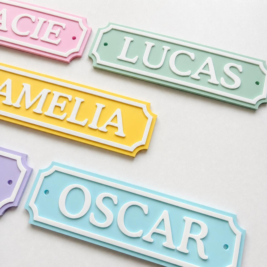 Personalised Kids Name Door Sign – Custom Girls Boys Bedroom Decoration Plate