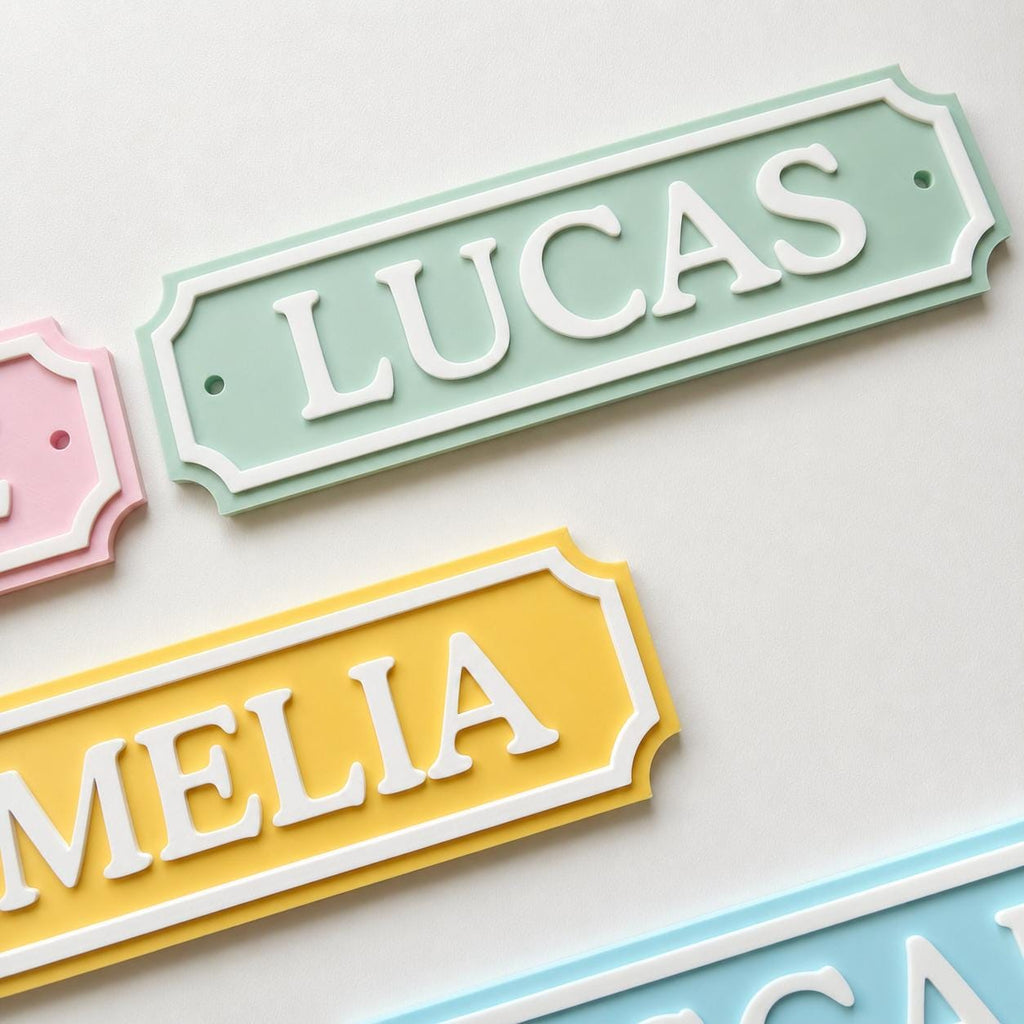 Personalised Kids Name Door Sign – Custom Girls Boys Bedroom Decoration Plate