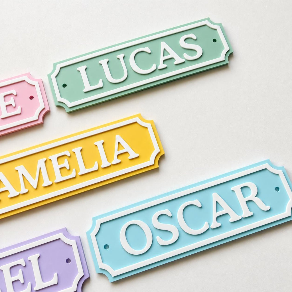 Personalised Kids Name Door Sign – Custom Girls Boys Bedroom Decoration Plate