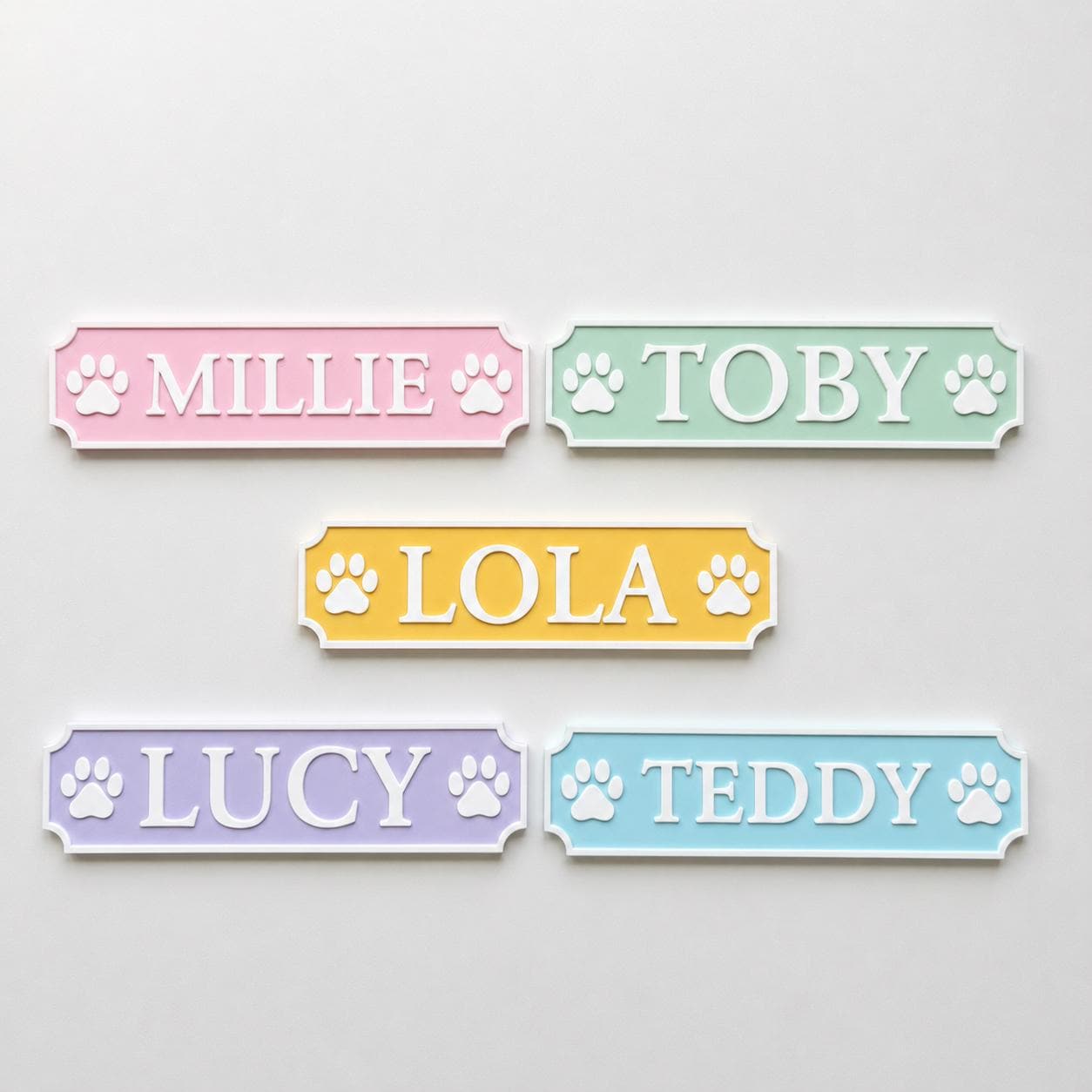 Personalised Dog Name Paw Sign – Custom Pet Crate Cage House Decoration Plate