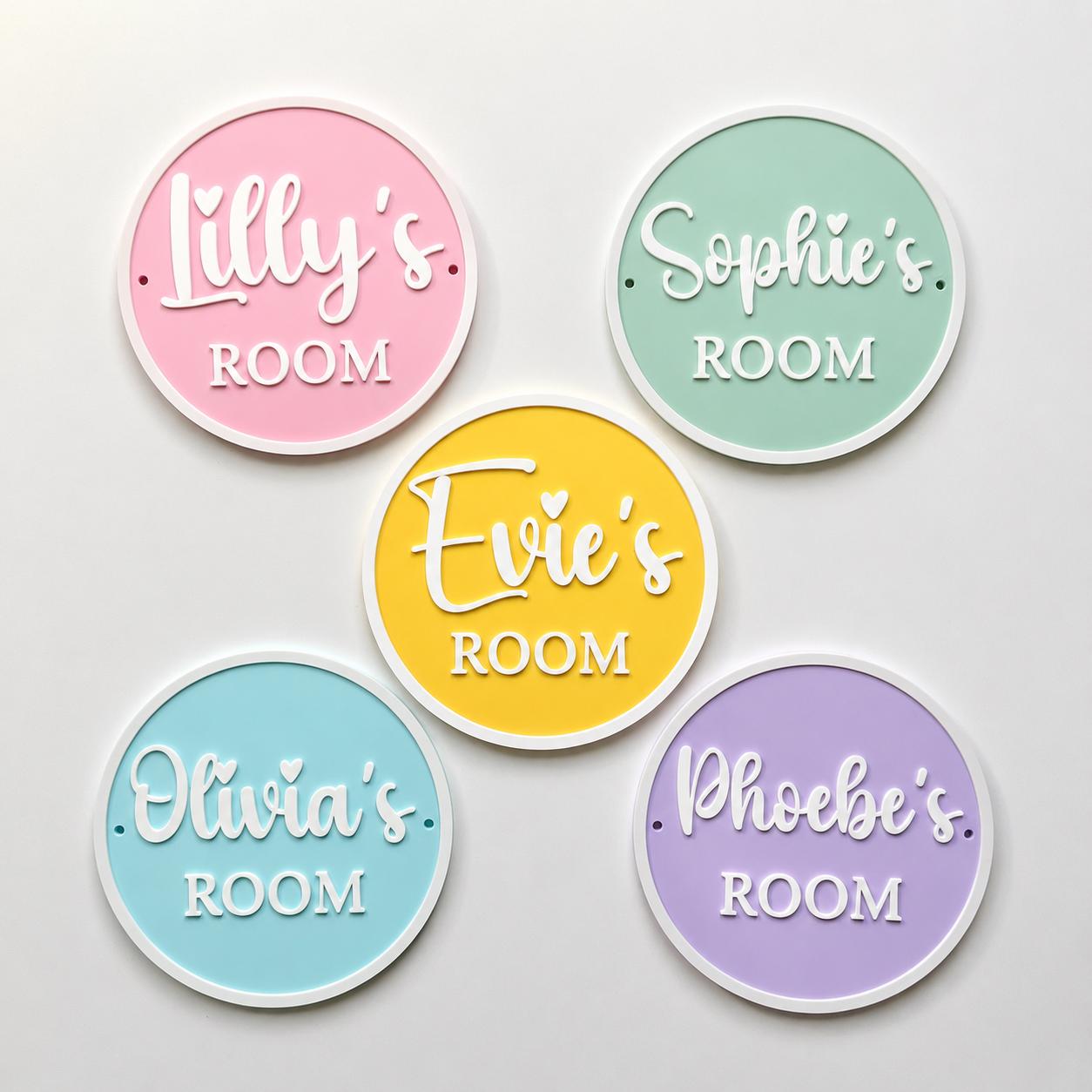 Personalised Name Door Sign – Custom Girls Bedroom Pink Decoration Plate Plaque