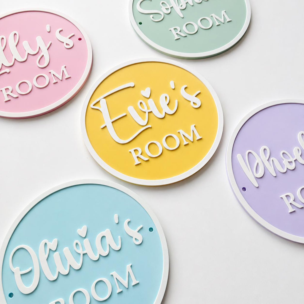 Personalised Name Door Sign – Custom Girls Bedroom Pink Decoration Plate Plaque