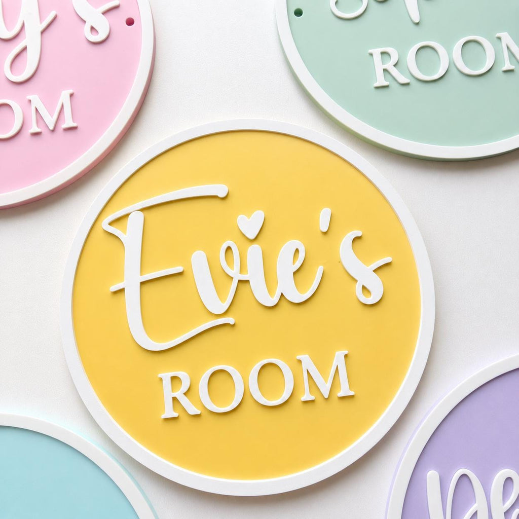 Personalised Name Door Sign – Custom Girls Bedroom Pink Decoration Plate Plaque