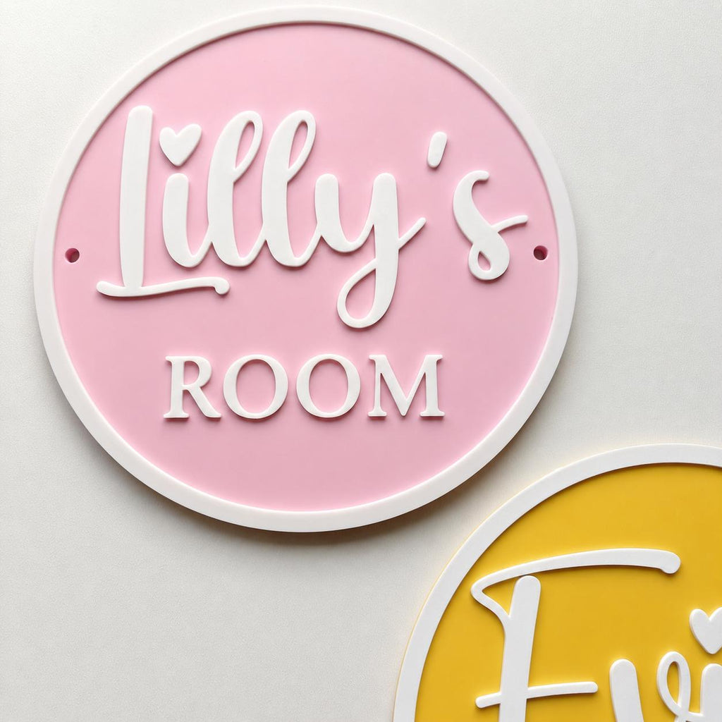 Personalised Name Door Sign – Custom Girls Bedroom Pink Decoration Plate Plaque