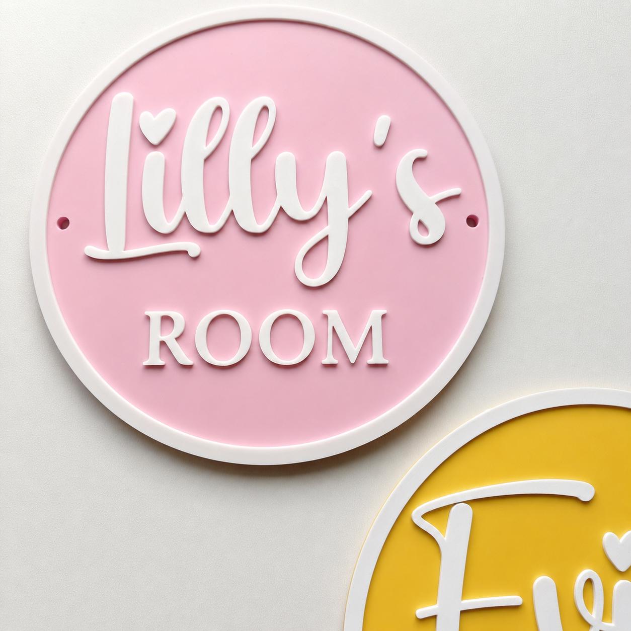 Personalised Name Door Sign – Custom Girls Bedroom Pink Decoration Plate Plaque