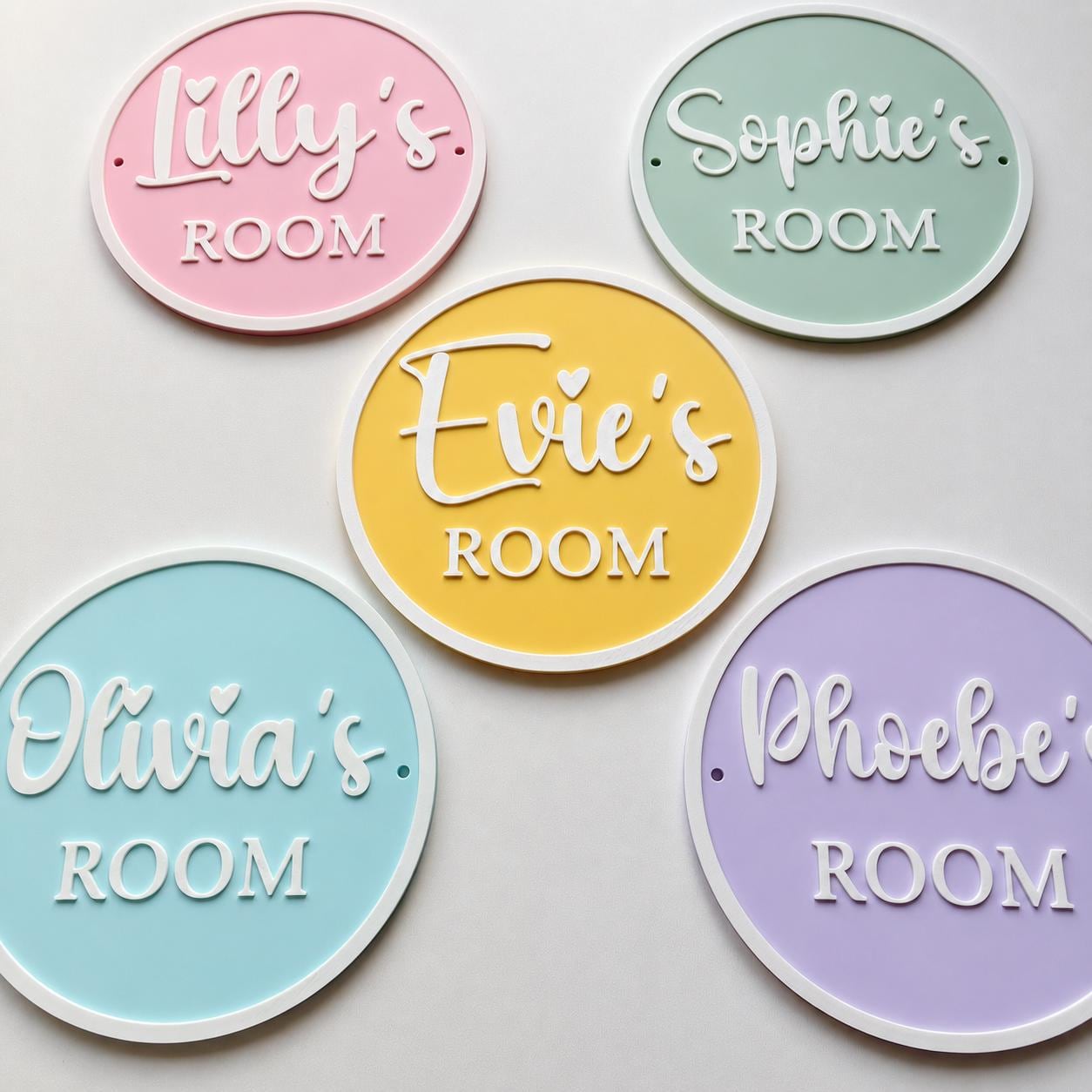 Personalised Name Door Sign – Custom Girls Bedroom Pink Decoration Plate Plaque