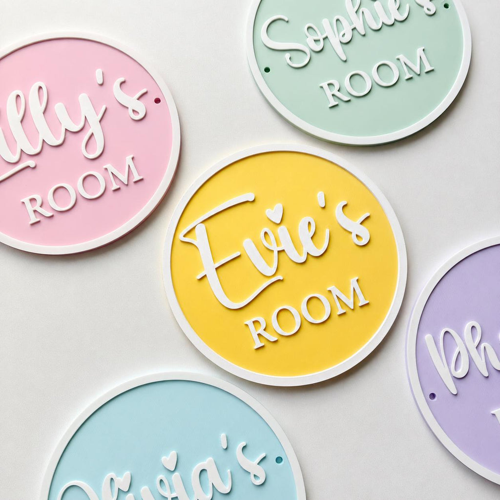 Personalised Name Door Sign – Custom Girls Bedroom Pink Decoration Plate Plaque