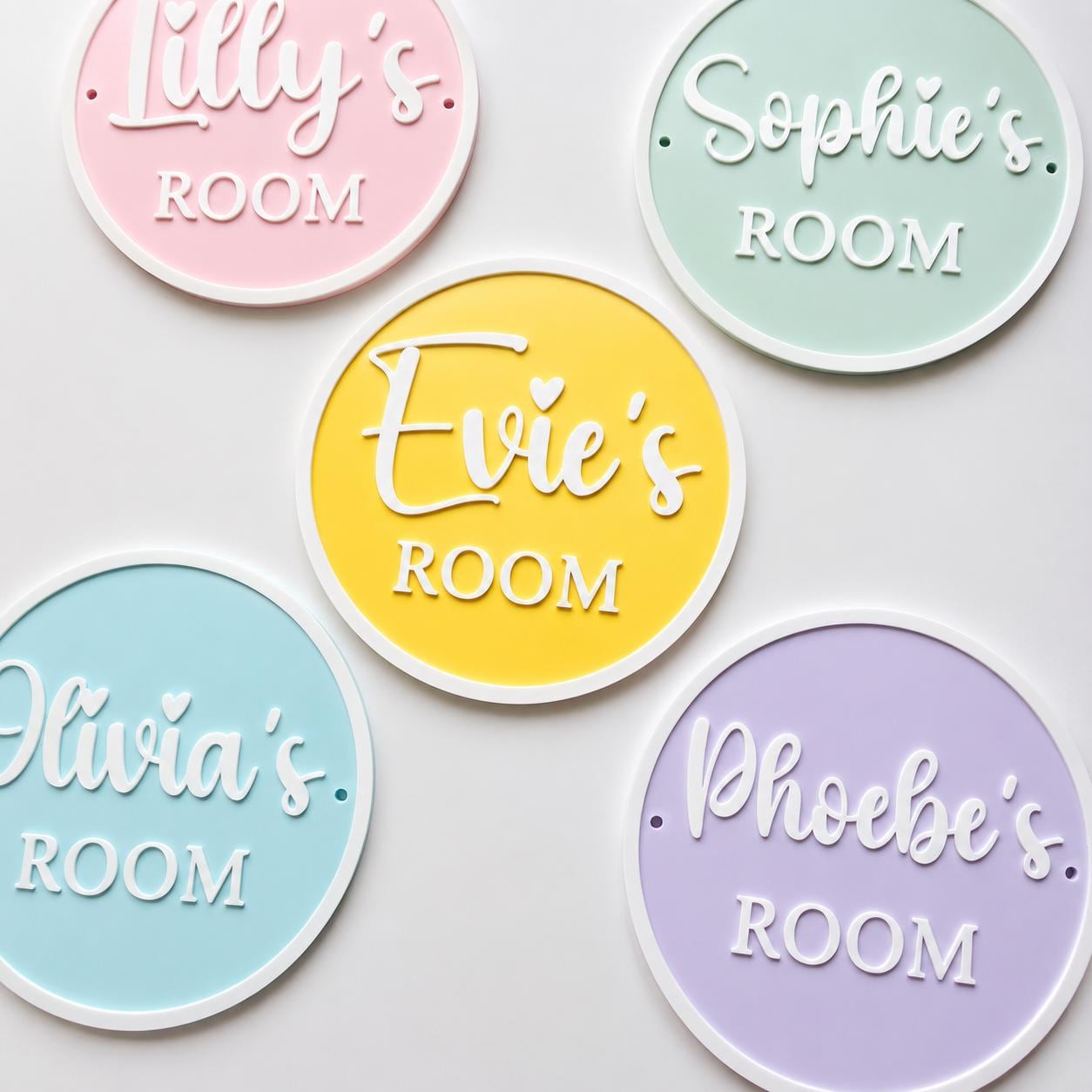 Personalised Name Door Sign – Custom Girls Bedroom Pink Decoration Plate Plaque