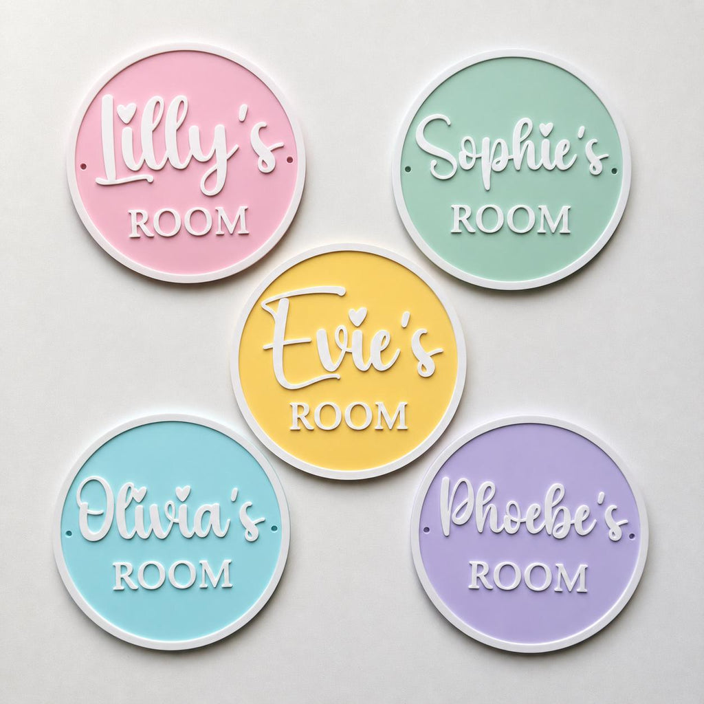 Personalised Name Door Sign – Custom Girls Bedroom Pink Decoration Plate Plaque