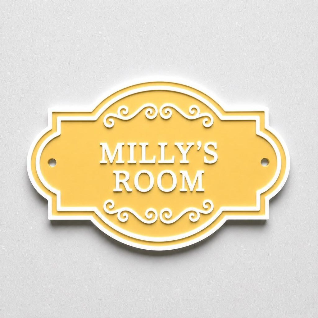 Personalised Kids Name Door Sign – Custom Girls Boys Bedroom Decoration Plate