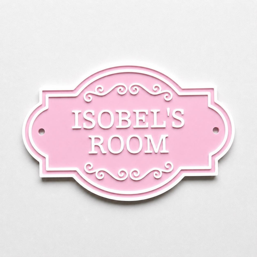 Personalised Kids Name Door Sign – Custom Girls Boys Bedroom Decoration Plate