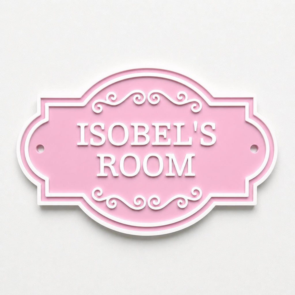 Personalised Kids Name Door Sign – Custom Girls Boys Bedroom Decoration Plate