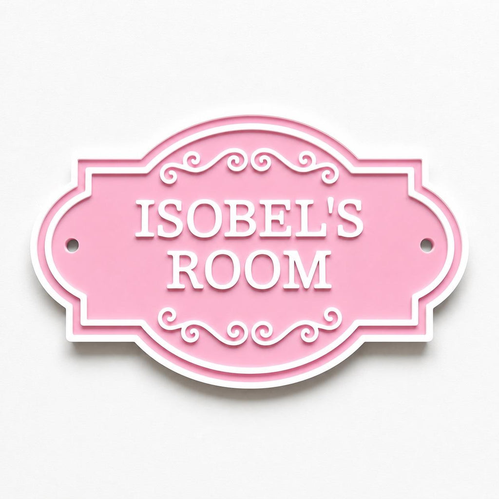Personalised Kids Name Door Sign – Custom Girls Boys Bedroom Decoration Plate