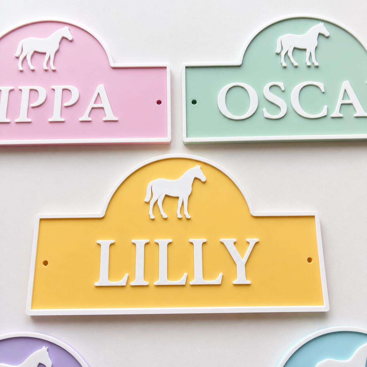 Personalised Name Horse Door Sign – Custom Girls Bedroom Decoration Plate Plaque