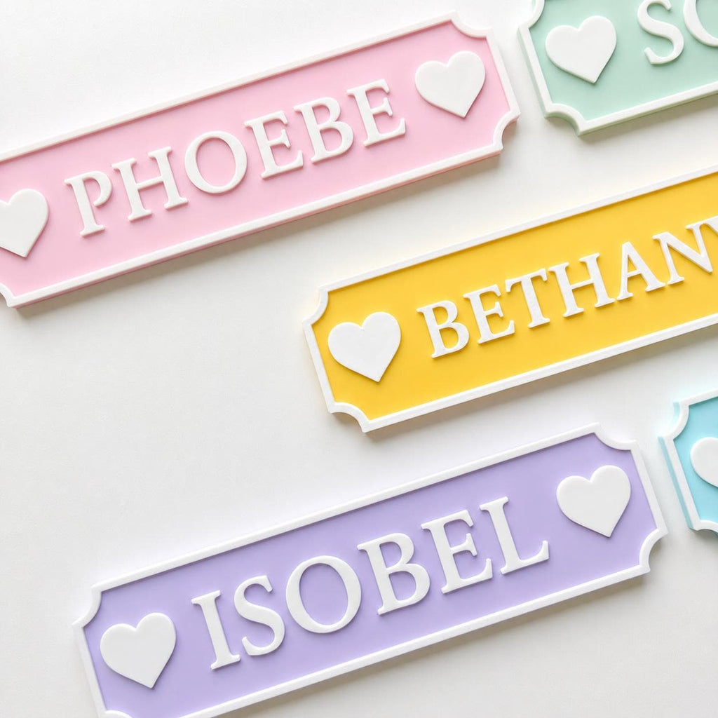 Personalised Name Door Sign – Custom Girls Bedroom Pink Decoration Plate Plaque