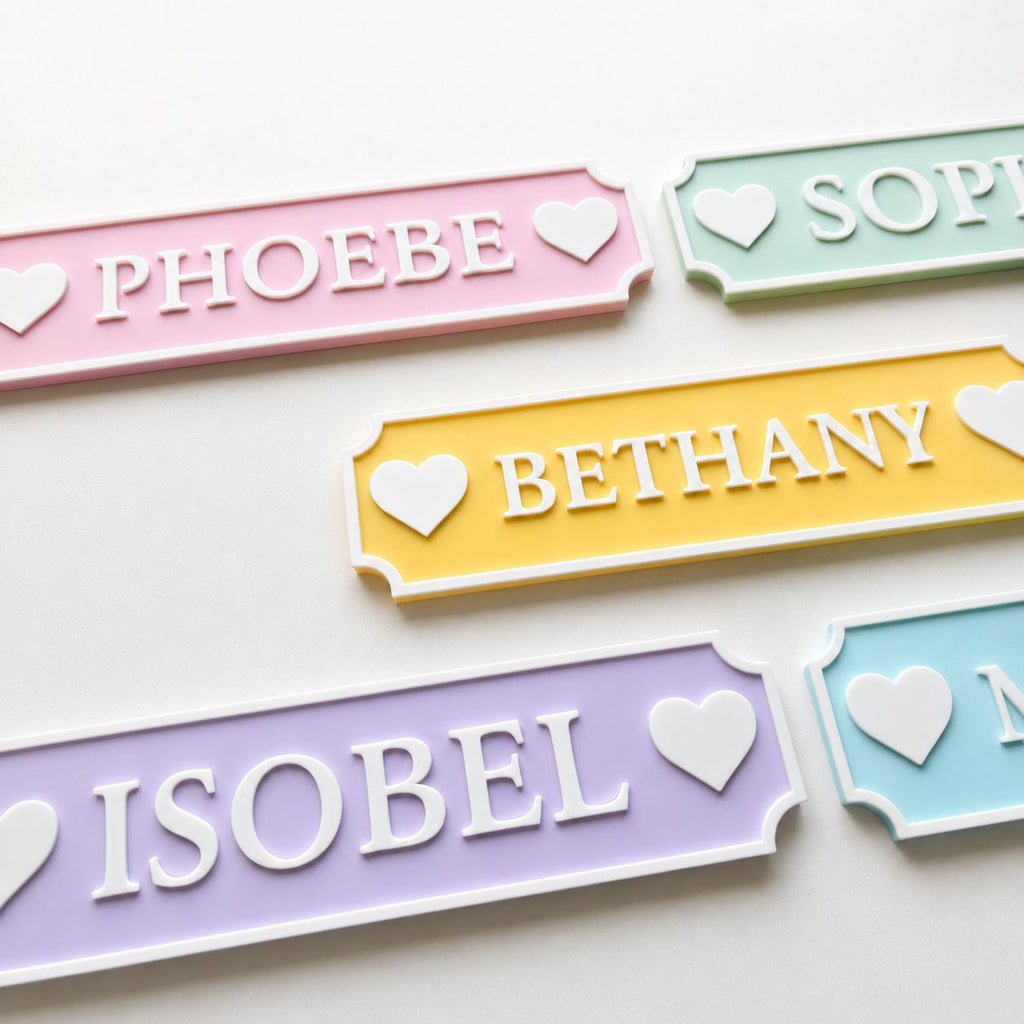 Personalised Name Door Sign – Custom Girls Bedroom Pink Decoration Plate Plaque