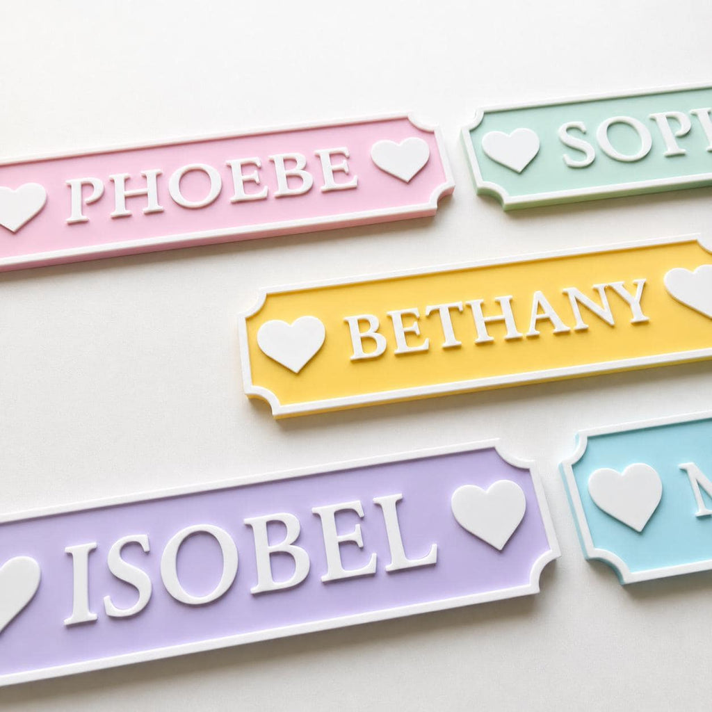 Personalised Name Door Sign – Custom Girls Bedroom Pink Decoration Plate Plaque