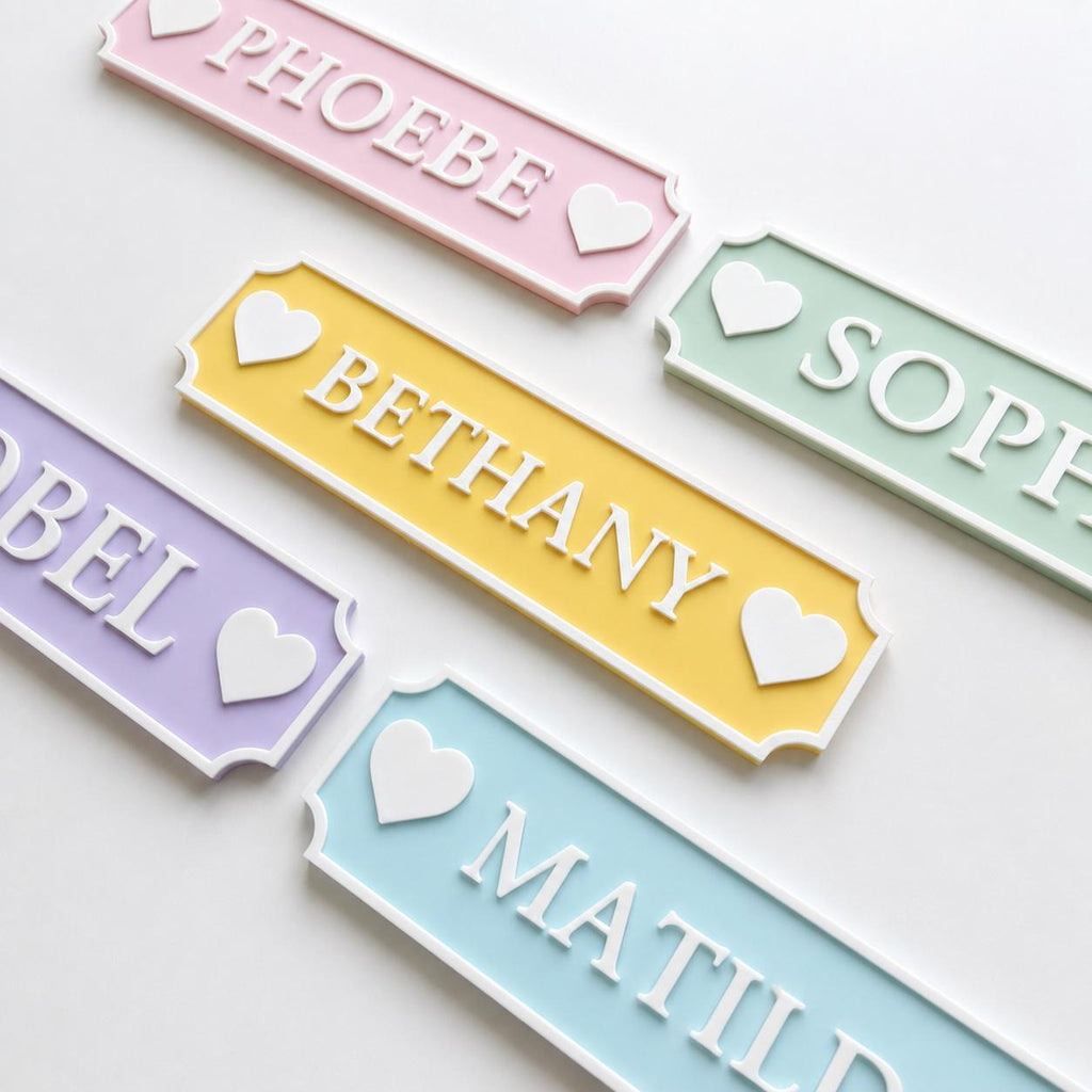Personalised Name Door Sign – Custom Girls Bedroom Pink Decoration Plate Plaque