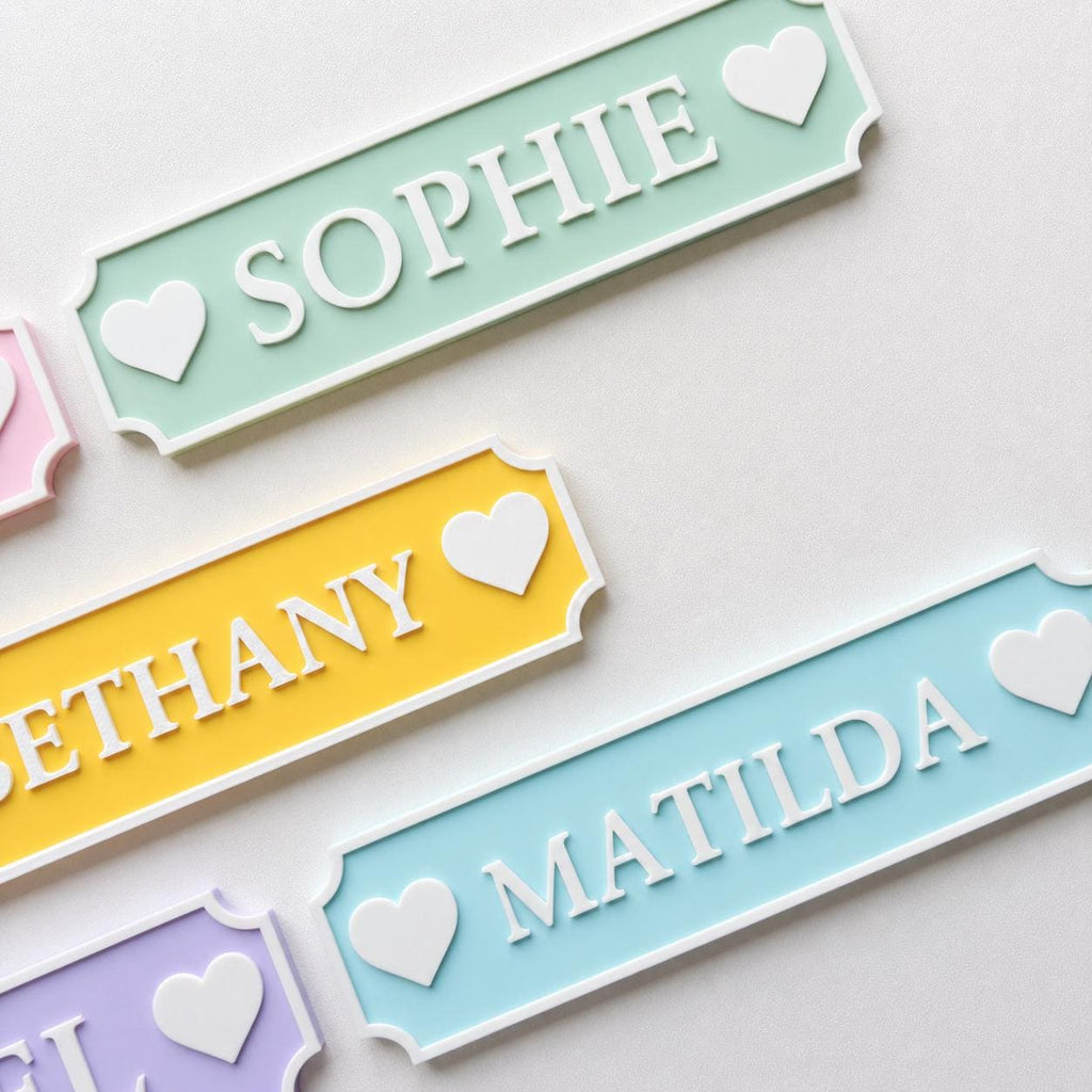 Personalised Name Door Sign – Custom Girls Bedroom Pink Decoration Plate Plaque