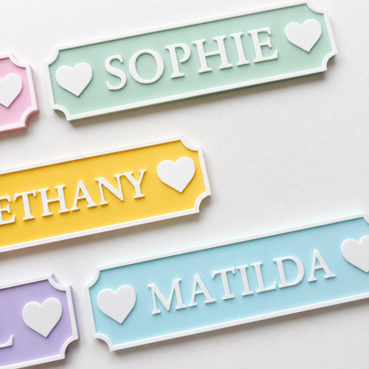 Personalised Name Door Sign – Custom Girls Bedroom Pink Decoration Plate Plaque