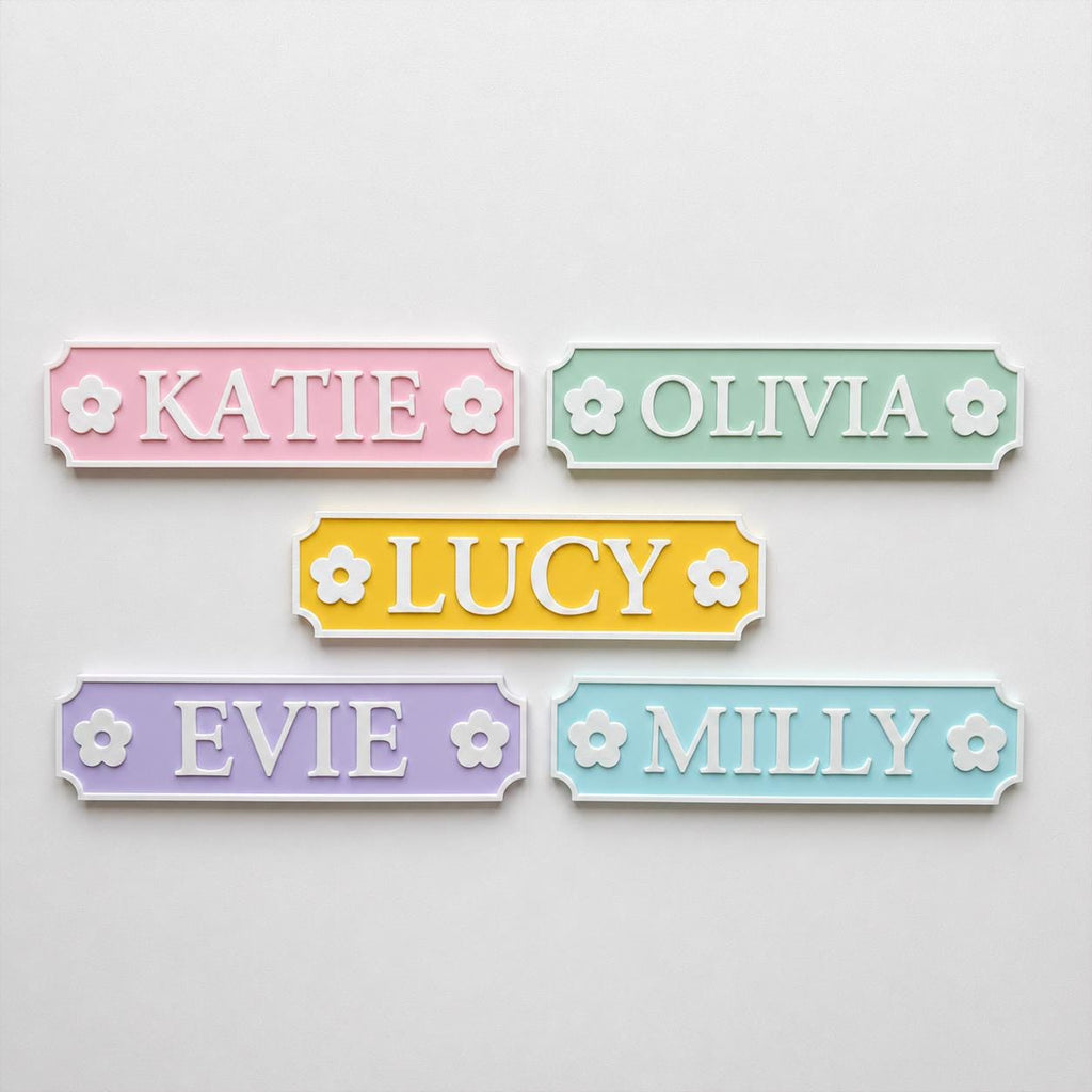 Personalised Name Door Sign – Custom Girls Bedroom Pink Decoration Plate Plaque