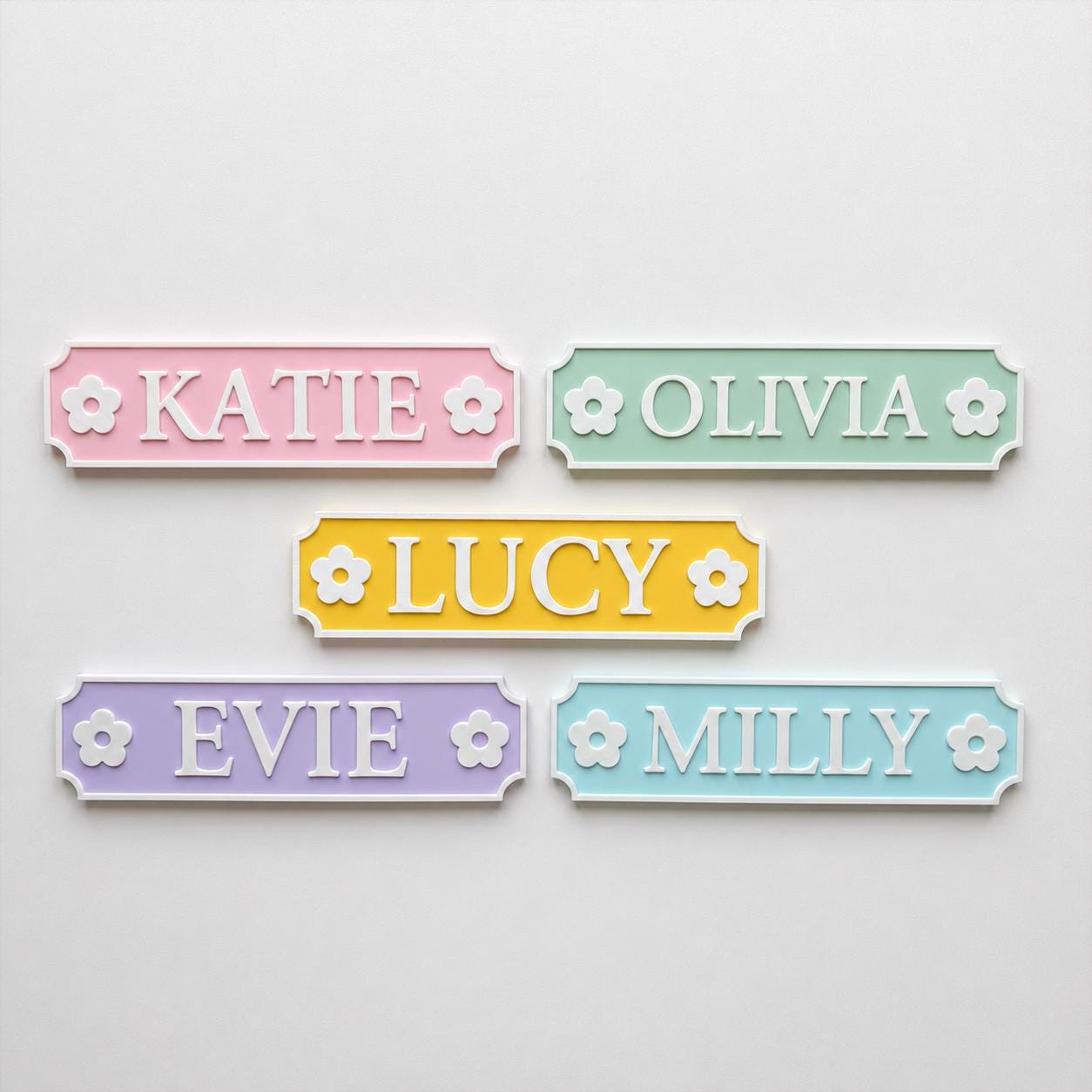 Personalised Name Door Sign – Custom Girls Bedroom Pink Decoration Plate Plaque