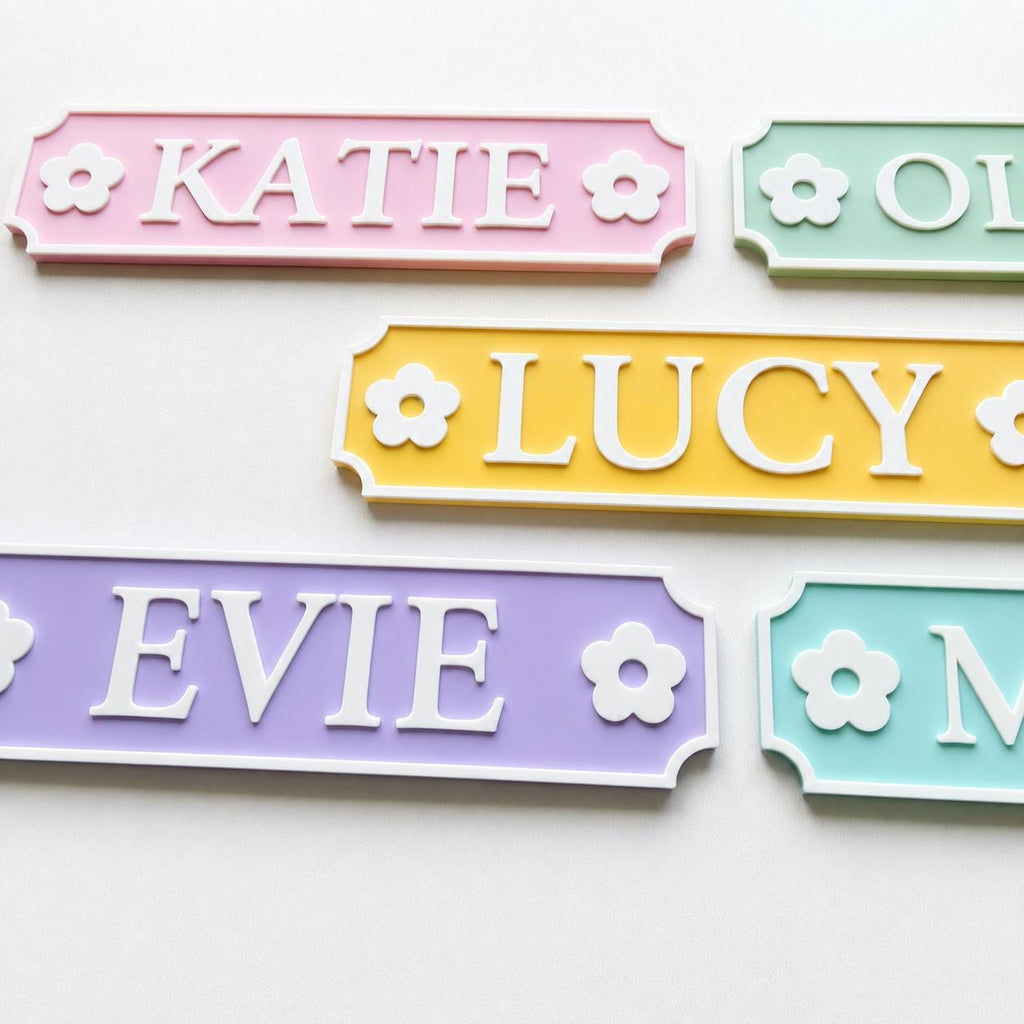 Personalised Name Door Sign – Custom Girls Bedroom Pink Decoration Plate Plaque