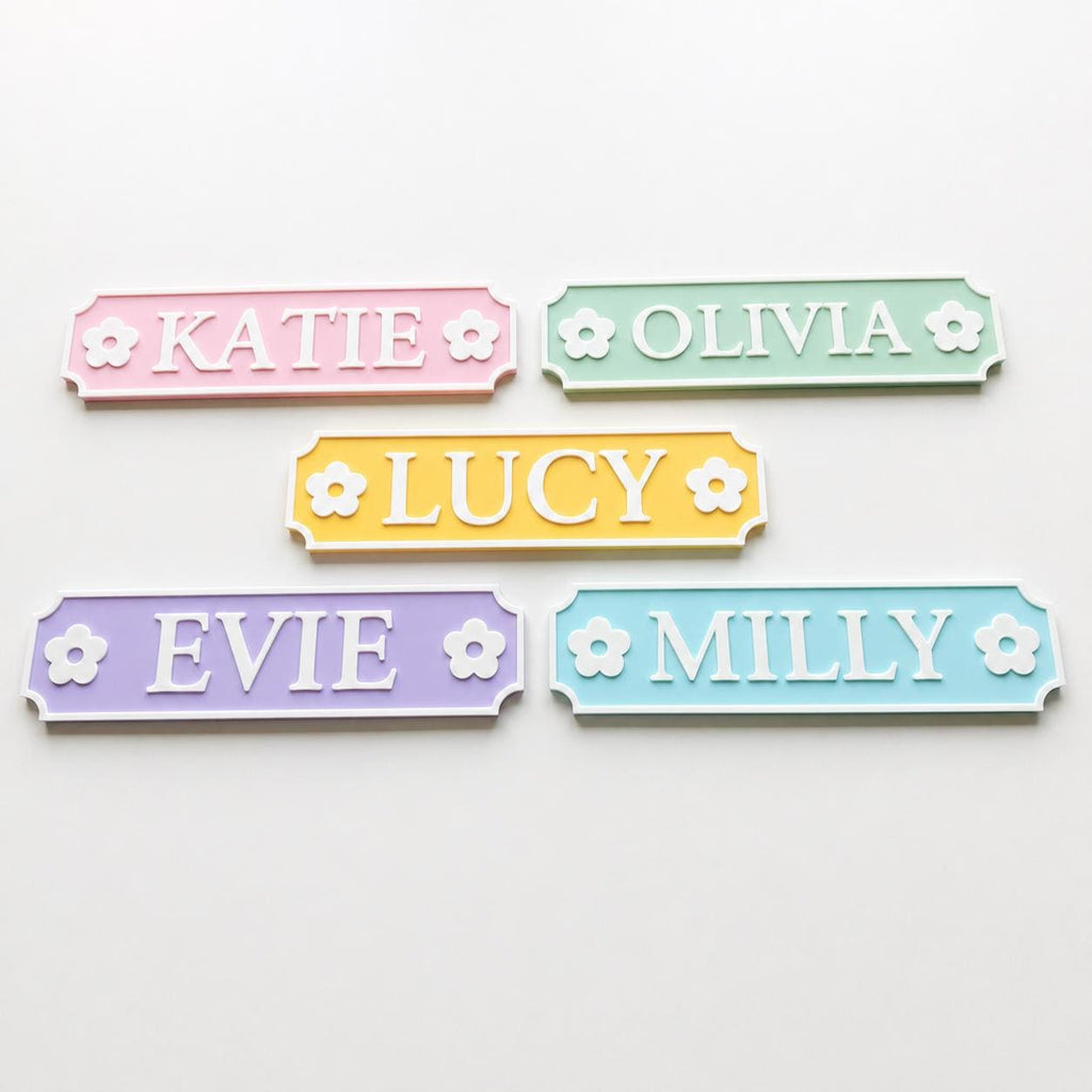 Personalised Name Door Sign – Custom Girls Bedroom Pink Decoration Plate Plaque