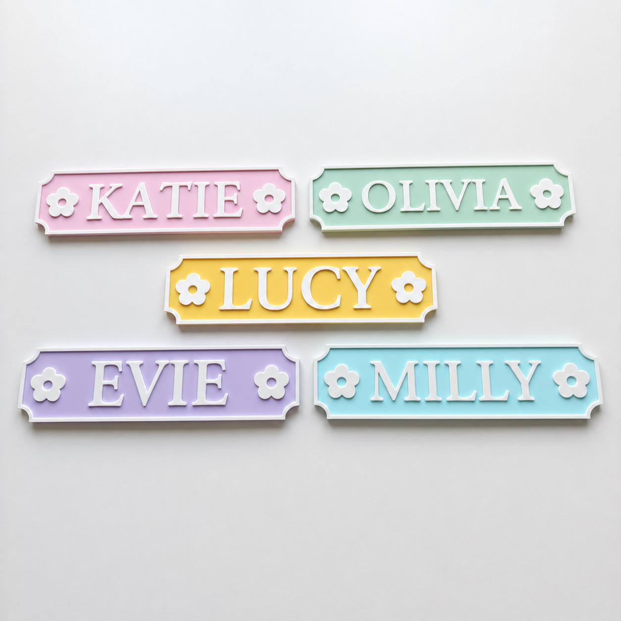 Personalised Name Door Sign – Custom Girls Bedroom Pink Decoration Plate Plaque